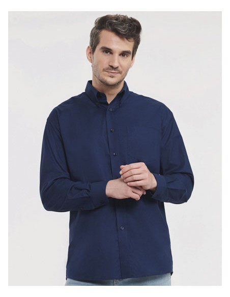 RUS-0R932M0-Men's Long Sleeve Classic Oxford Shirt 2